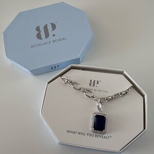 Bomb Party A Statement of Sparkle Necklace NK57811 Sapphire Rhodium Plating